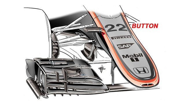 McLaren MP4-30 - новый носовой обтекатель
