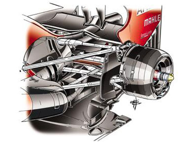 Ferrari F2012 - новые каналы охлаждения тормозов