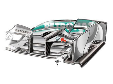 Mercedes F1 W04 - интегрированный термодатчик шины