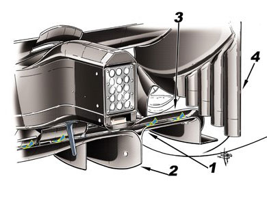 Ferrari F2012 - модифицированный задний диффузор