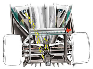 Mercedes F1 W03 - задний диффузор