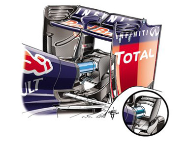 Red Bull RB10 - обновленное заднее антикрыло