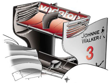 McLaren MP4-26 - изменения заднего антикрыла
