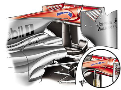 McLaren MP4-25 – изменения заднего антикрыла
