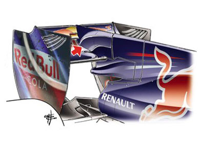 Red Bull RB6 – изменения заднего антикрыла
