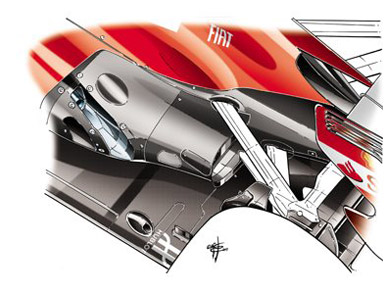 Ferrari F138 - улучшенное охлаждение задней части