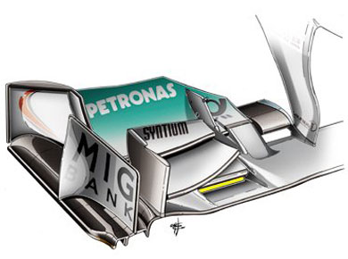 Mercedes MGP W02 – переднее антикрыло